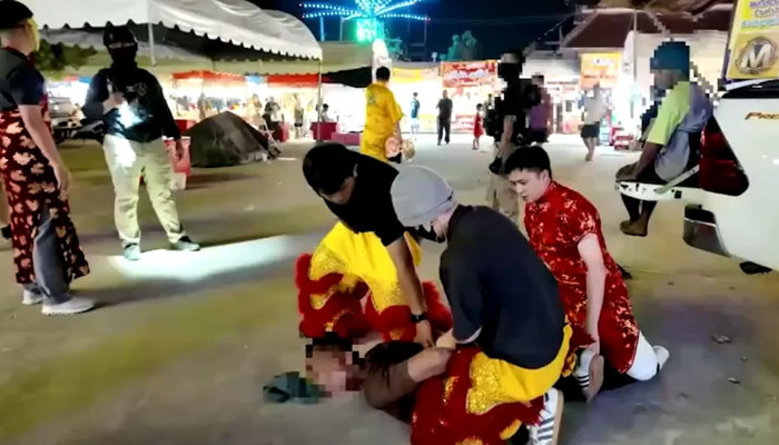  تھائی لینڈ پولیس نے میلے میں شیر کا لباس پہن کر چور کو پکڑ لیا